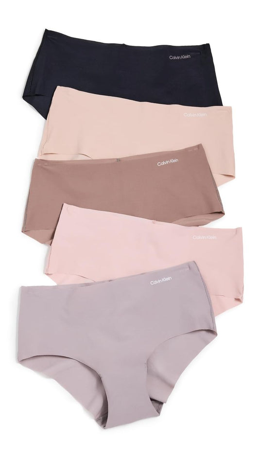 Calvin Klein Women's Invisibles Seamless Hipster Panties Pack of -5