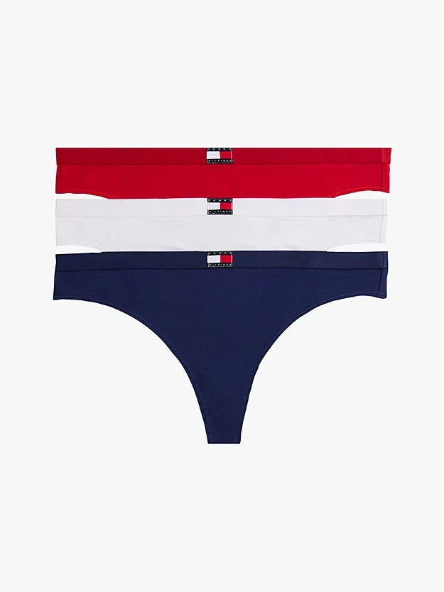 Tommy Hilfiger Heritage Logo Thongs Pack of -3