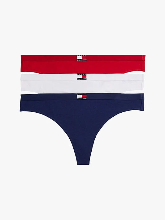 Tommy Hilfiger Heritage Logo Thongs Pack of -3